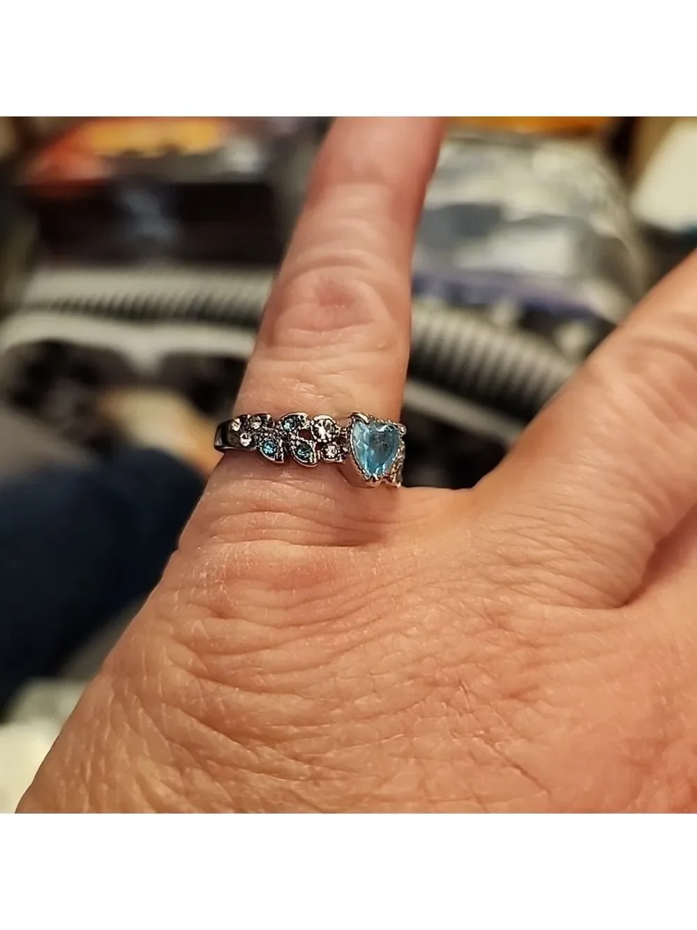 Silver Plated Heart Shaped Ring